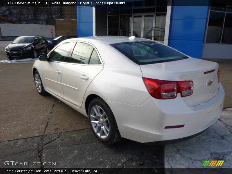 White Diamond Tricoat / Cocoa/Light Neutral 2014 Chevrolet Malibu LT
