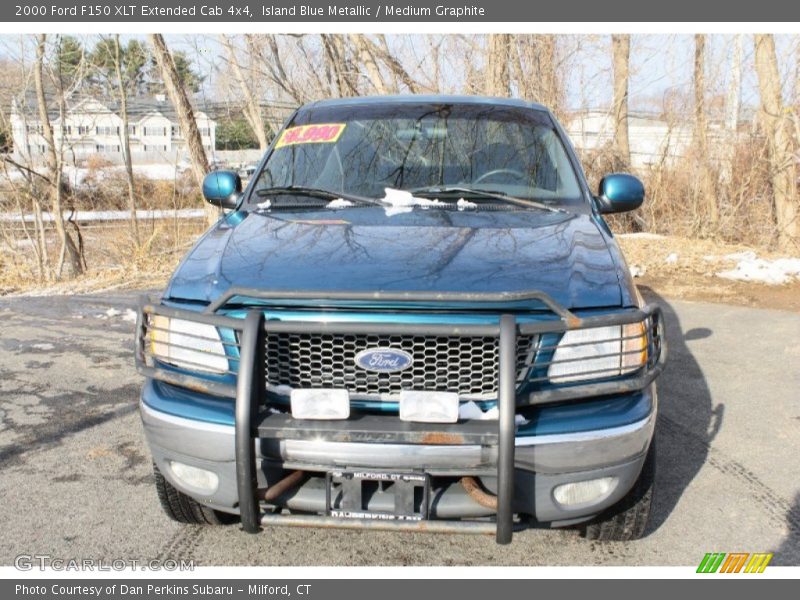 Island Blue Metallic / Medium Graphite 2000 Ford F150 XLT Extended Cab 4x4