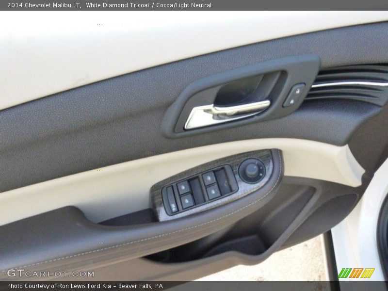 White Diamond Tricoat / Cocoa/Light Neutral 2014 Chevrolet Malibu LT