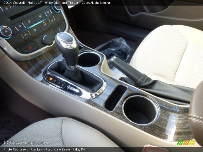 White Diamond Tricoat / Cocoa/Light Neutral 2014 Chevrolet Malibu LT