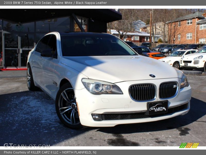 Alpine White / Black Nappa Leather 2009 BMW 7 Series 750i Sedan