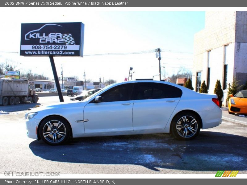 Alpine White / Black Nappa Leather 2009 BMW 7 Series 750i Sedan