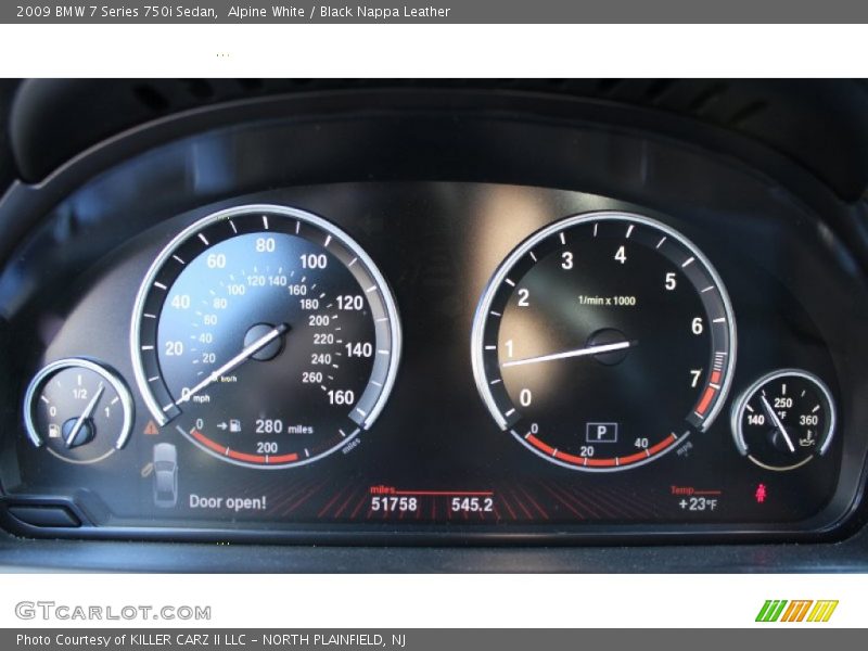 Alpine White / Black Nappa Leather 2009 BMW 7 Series 750i Sedan