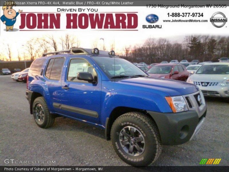 Metallic Blue / PRO-4X Gray/White Leather 2014 Nissan Xterra PRO-4X 4x4