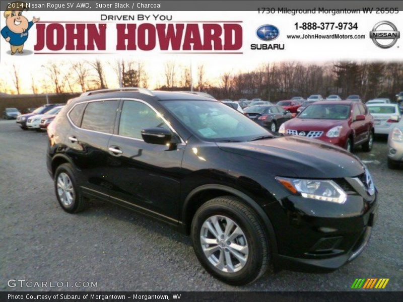 Super Black / Charcoal 2014 Nissan Rogue SV AWD