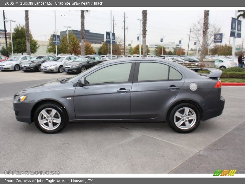 Graphite Gray Pearl / Black 2009 Mitsubishi Lancer ES