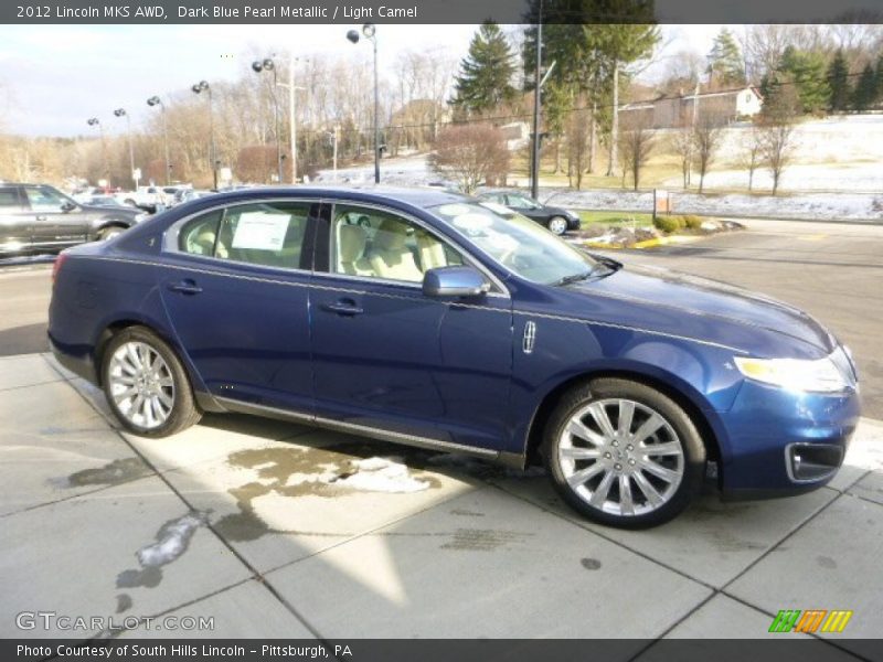 Dark Blue Pearl Metallic / Light Camel 2012 Lincoln MKS AWD