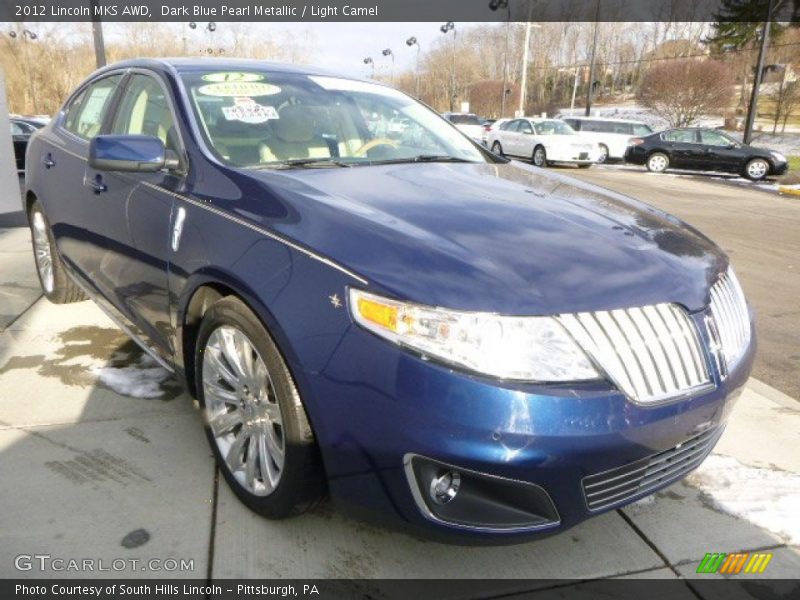 Dark Blue Pearl Metallic / Light Camel 2012 Lincoln MKS AWD