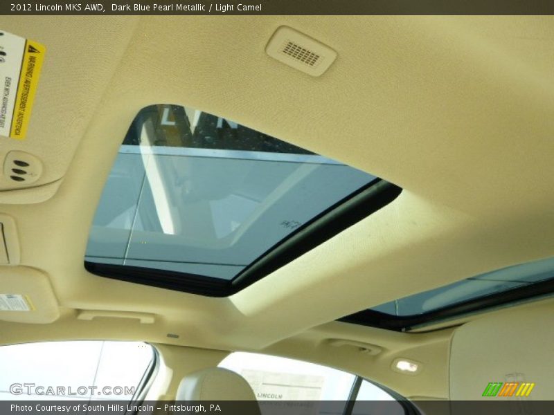 Dark Blue Pearl Metallic / Light Camel 2012 Lincoln MKS AWD