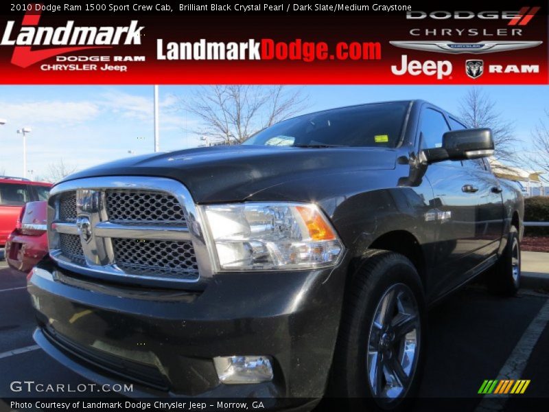 Brilliant Black Crystal Pearl / Dark Slate/Medium Graystone 2010 Dodge Ram 1500 Sport Crew Cab