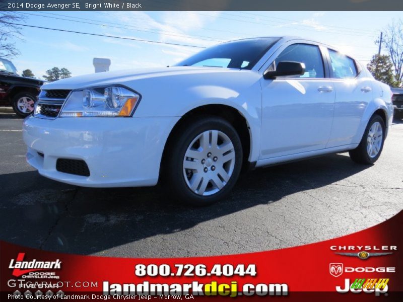 Bright White / Black 2014 Dodge Avenger SE