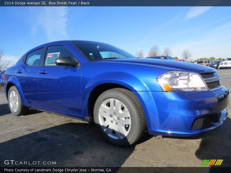 Blue Streak Pearl / Black 2014 Dodge Avenger SE