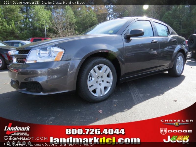 Granite Crystal Metallic / Black 2014 Dodge Avenger SE