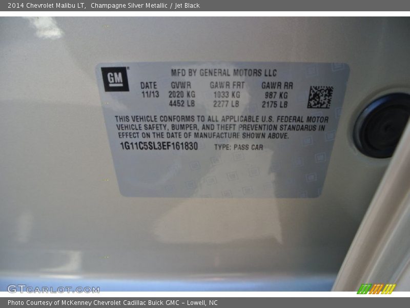 Champagne Silver Metallic / Jet Black 2014 Chevrolet Malibu LT