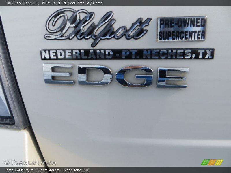 White Sand Tri-Coat Metallic / Camel 2008 Ford Edge SEL