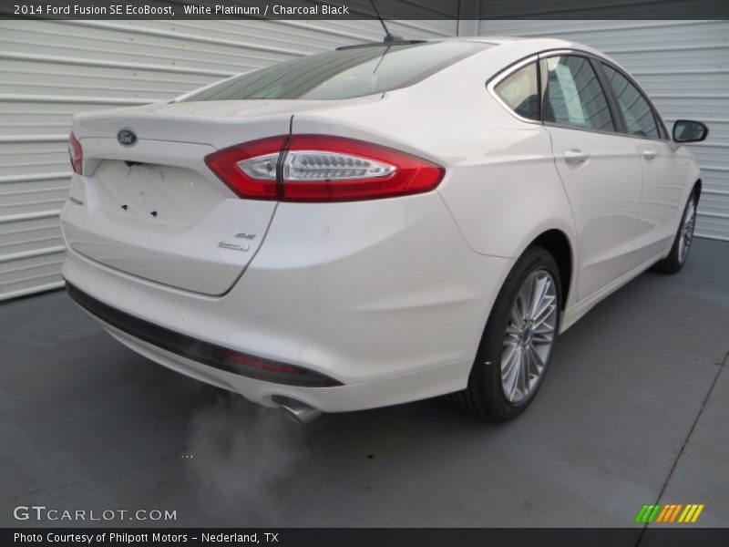 White Platinum / Charcoal Black 2014 Ford Fusion SE EcoBoost