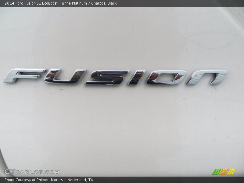 White Platinum / Charcoal Black 2014 Ford Fusion SE EcoBoost