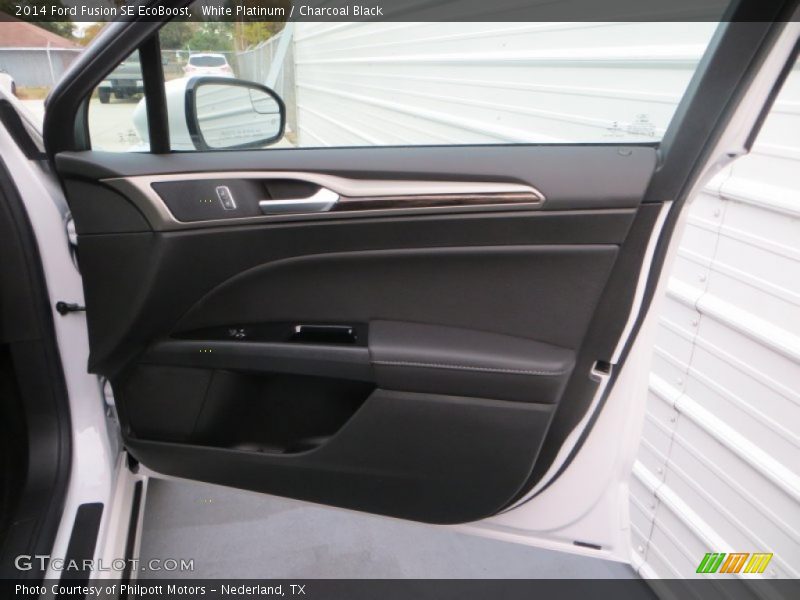 White Platinum / Charcoal Black 2014 Ford Fusion SE EcoBoost
