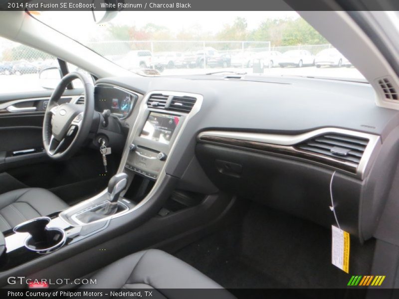 White Platinum / Charcoal Black 2014 Ford Fusion SE EcoBoost