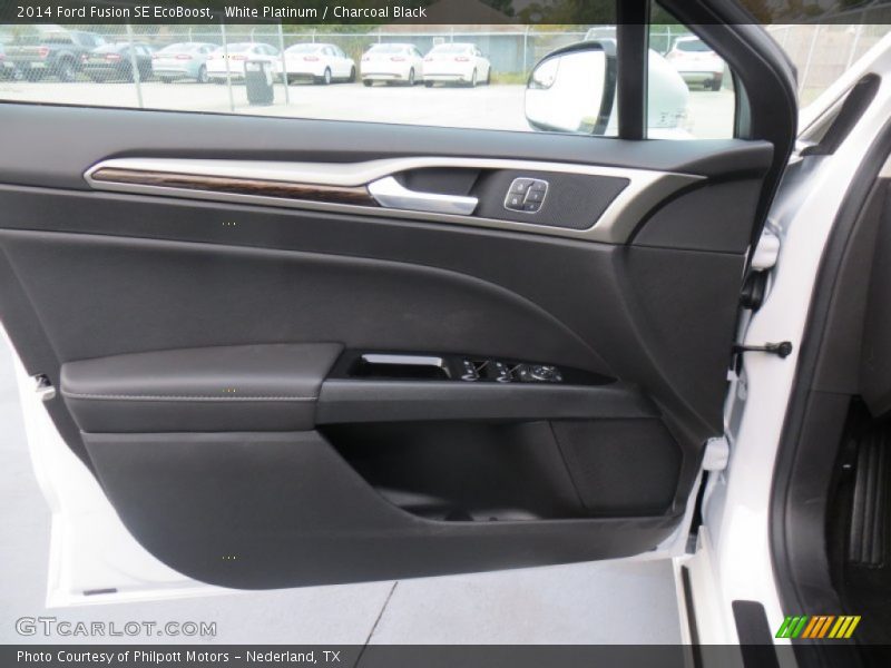 White Platinum / Charcoal Black 2014 Ford Fusion SE EcoBoost