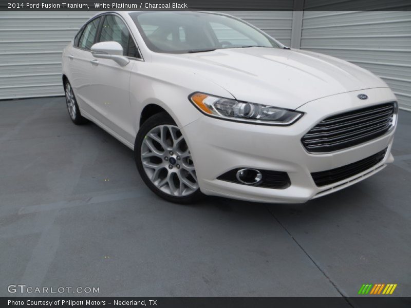 White Platinum / Charcoal Black 2014 Ford Fusion Titanium