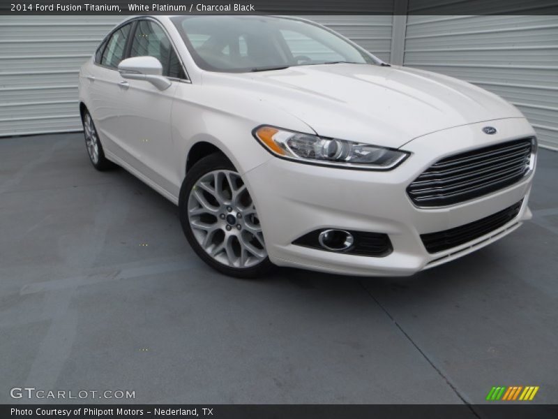White Platinum / Charcoal Black 2014 Ford Fusion Titanium