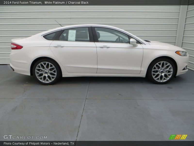 White Platinum / Charcoal Black 2014 Ford Fusion Titanium