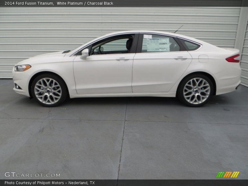 White Platinum / Charcoal Black 2014 Ford Fusion Titanium