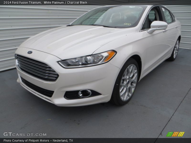 White Platinum / Charcoal Black 2014 Ford Fusion Titanium