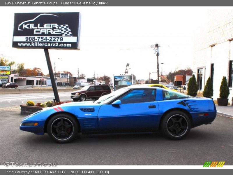 Quasar Blue Metallic / Black 1991 Chevrolet Corvette Coupe