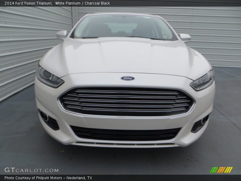 White Platinum / Charcoal Black 2014 Ford Fusion Titanium