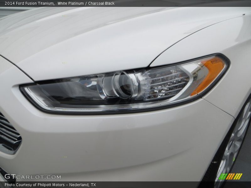 White Platinum / Charcoal Black 2014 Ford Fusion Titanium