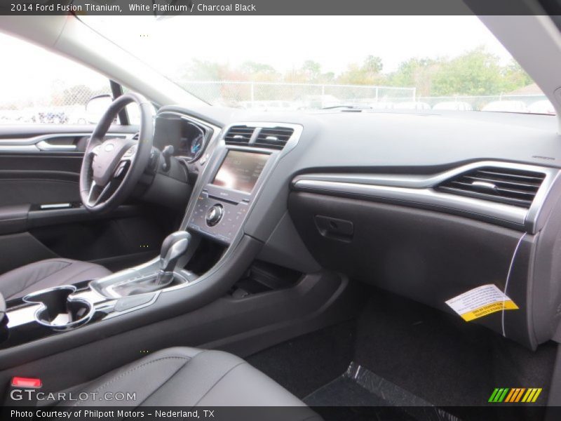 White Platinum / Charcoal Black 2014 Ford Fusion Titanium