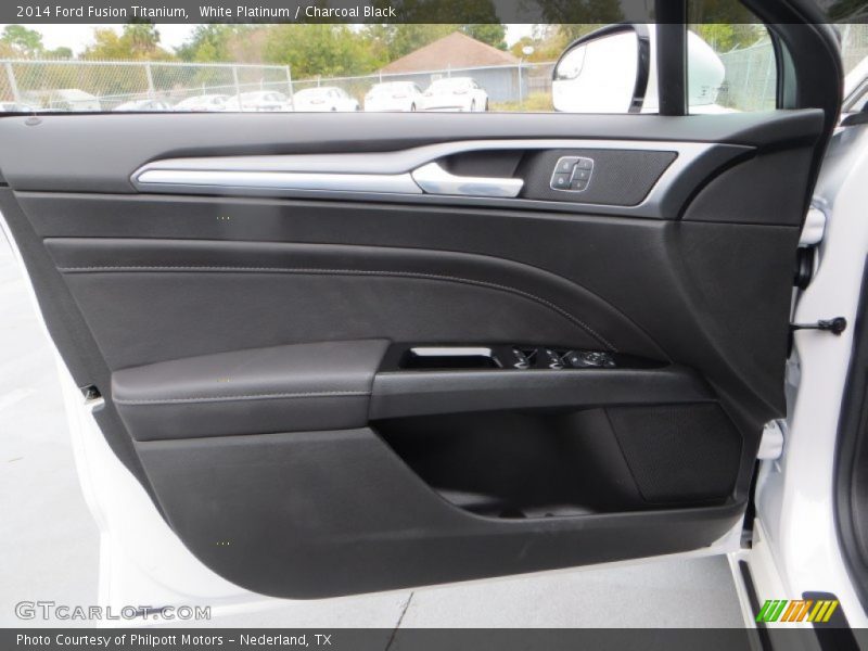 White Platinum / Charcoal Black 2014 Ford Fusion Titanium