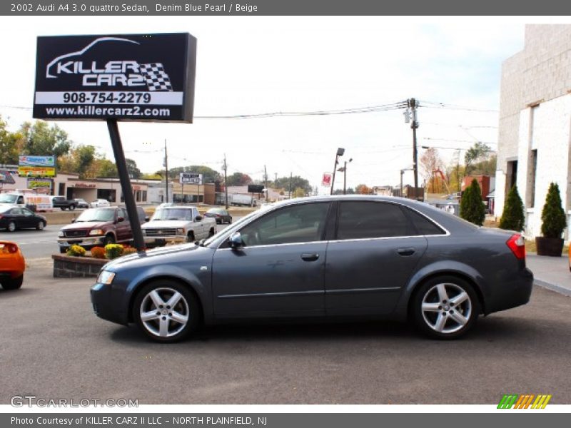Denim Blue Pearl / Beige 2002 Audi A4 3.0 quattro Sedan