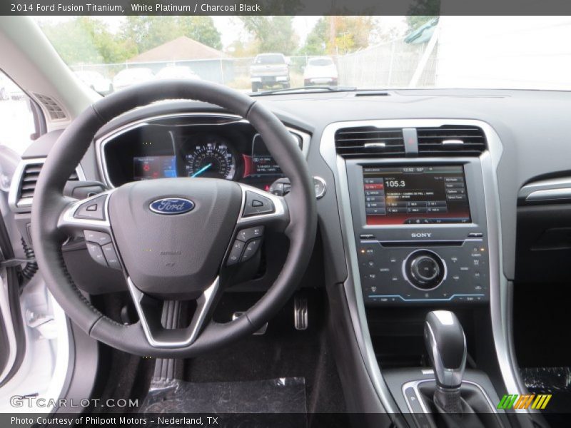 White Platinum / Charcoal Black 2014 Ford Fusion Titanium