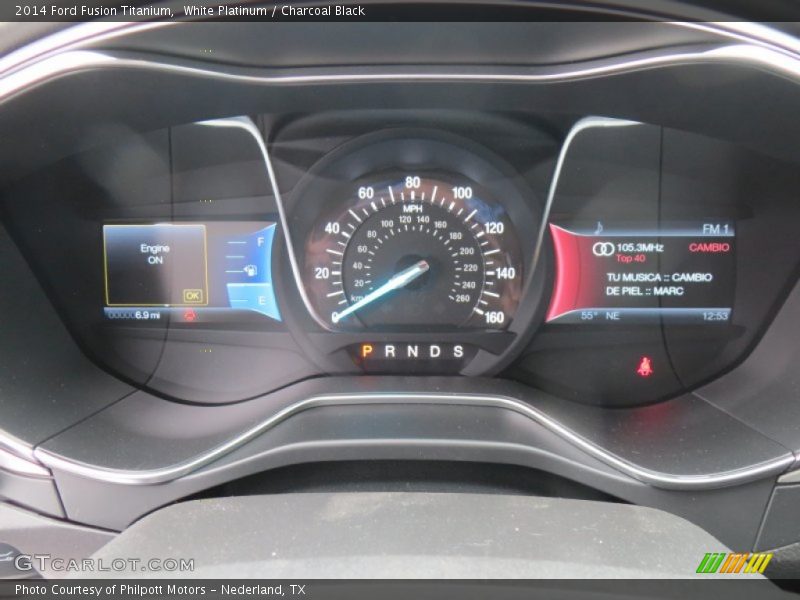 White Platinum / Charcoal Black 2014 Ford Fusion Titanium
