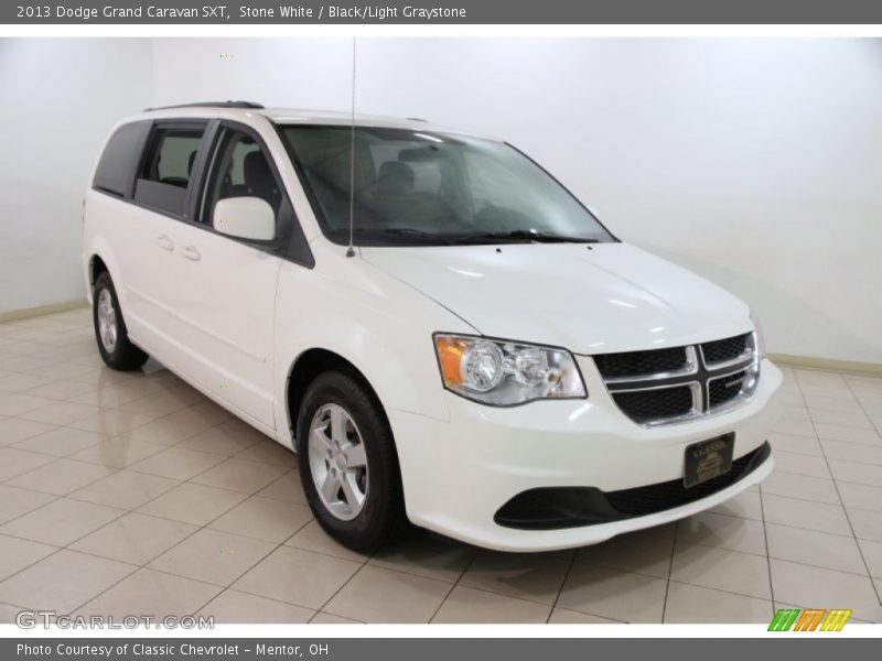Stone White / Black/Light Graystone 2013 Dodge Grand Caravan SXT