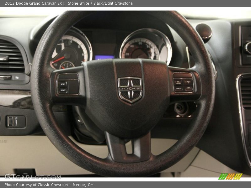 Stone White / Black/Light Graystone 2013 Dodge Grand Caravan SXT