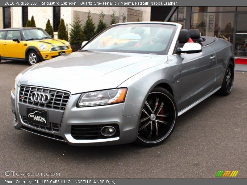 Quartz Gray Metallic / Magma Red Silk Nappa Leather 2010 Audi S5 3.0 TFSI quattro Cabriolet