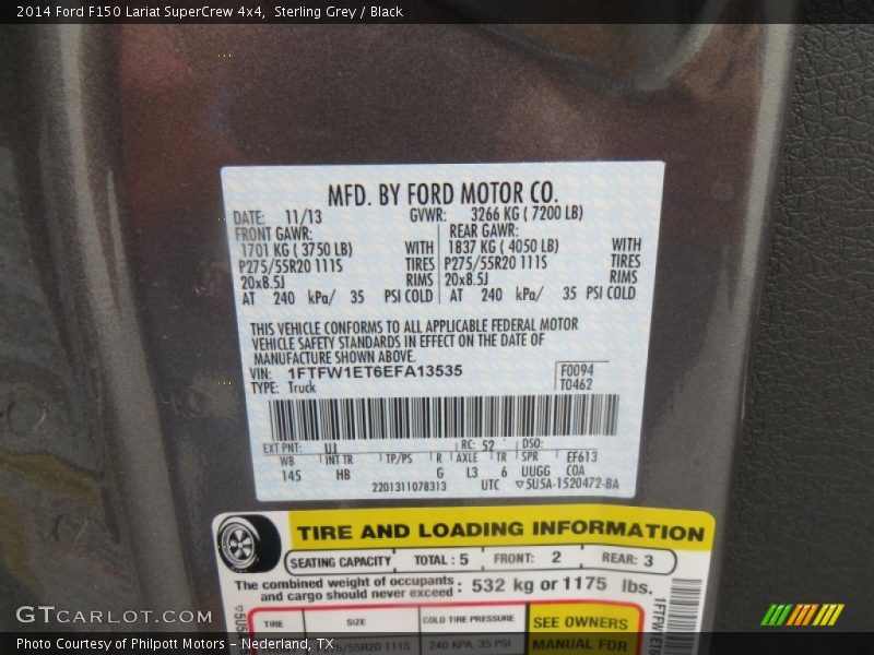 2014 F150 Lariat SuperCrew 4x4 Sterling Grey Color Code UJ