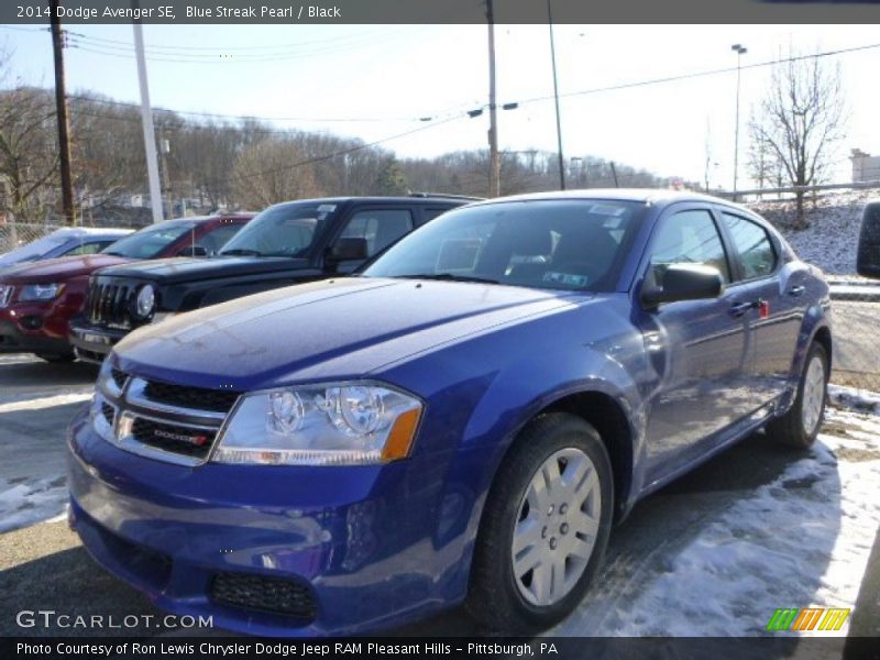 Blue Streak Pearl / Black 2014 Dodge Avenger SE