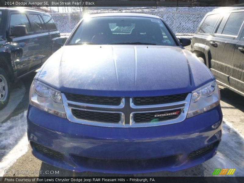 Blue Streak Pearl / Black 2014 Dodge Avenger SE