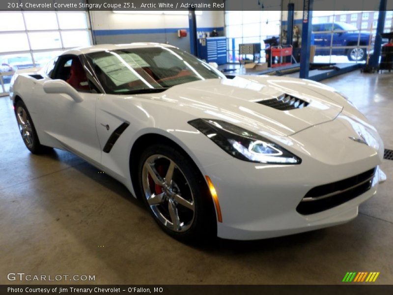Arctic White / Adrenaline Red 2014 Chevrolet Corvette Stingray Coupe Z51
