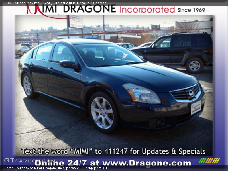 Majestic Blue Metallic / Charcoal 2007 Nissan Maxima 3.5 SE