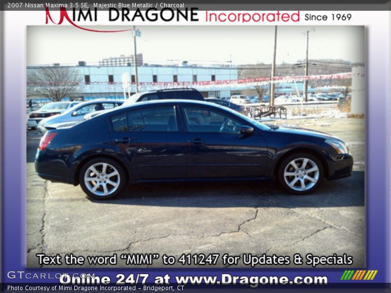 Majestic Blue Metallic / Charcoal 2007 Nissan Maxima 3.5 SE