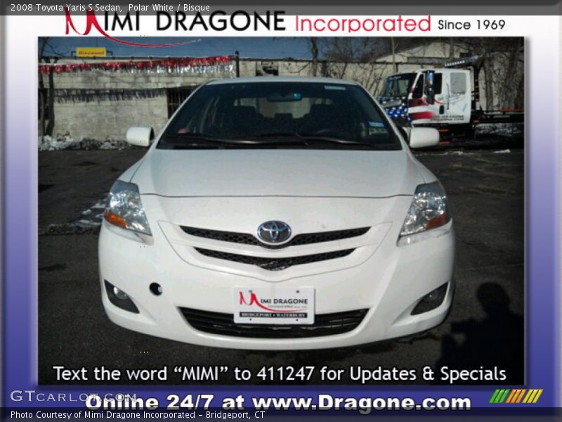 Polar White / Bisque 2008 Toyota Yaris S Sedan