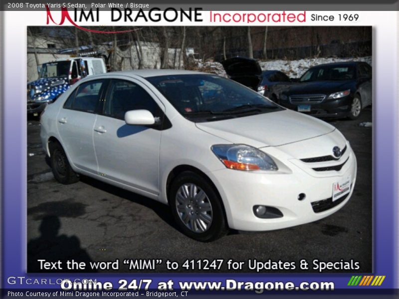 Polar White / Bisque 2008 Toyota Yaris S Sedan