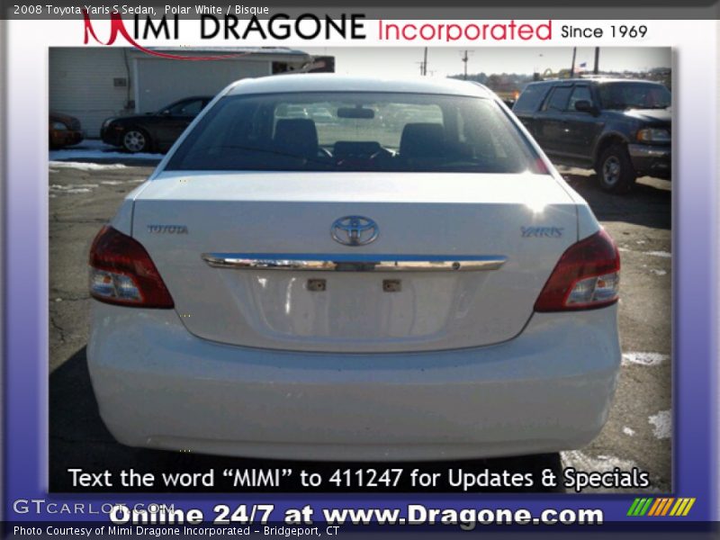 Polar White / Bisque 2008 Toyota Yaris S Sedan