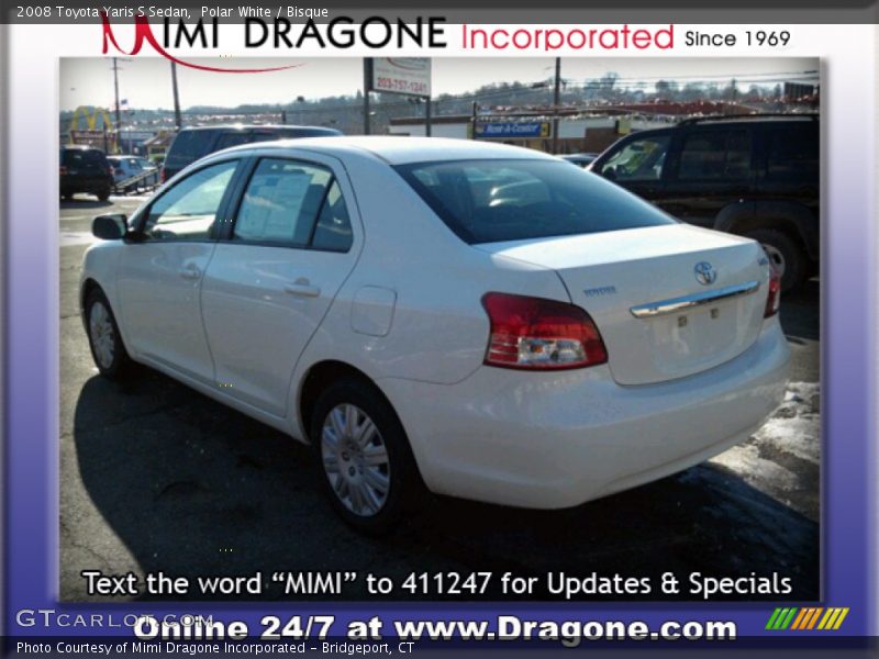 Polar White / Bisque 2008 Toyota Yaris S Sedan